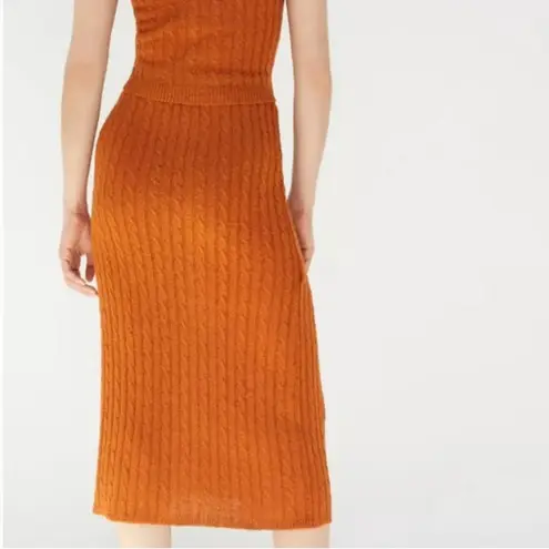 Current Air Anthropologie Ribbed Knit Skirt Rust Orange Brown Medium Petite