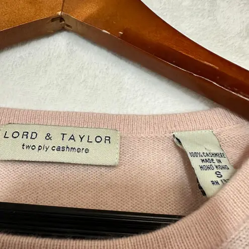 Lord & Taylor Small 100% Cashmere Sweater Top Pink Blush Coquette Cottage FLAWS