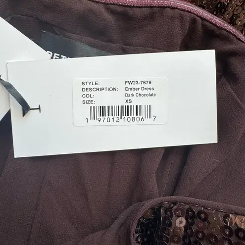 NWT Retrofete Ember Strapless Sequin Maxi Dress in Dark Chocolate Size XS Brown