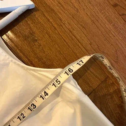 Mud Pie Mia white embroidered gold shift dress size small