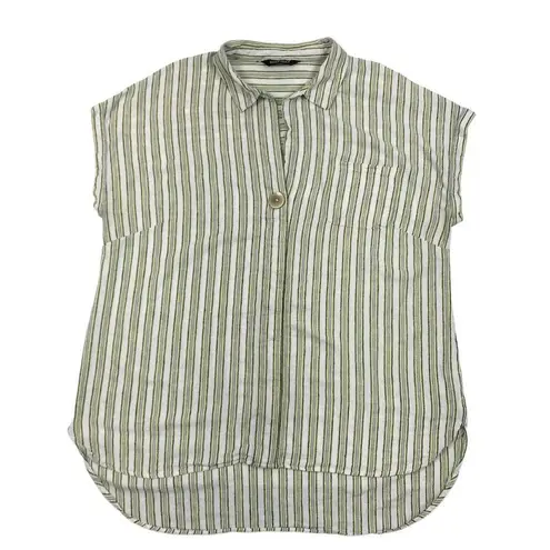 Ellen Tracy Linen Blend Top-Tunic Women XXL Striped Gauze Resort Everyday Boho