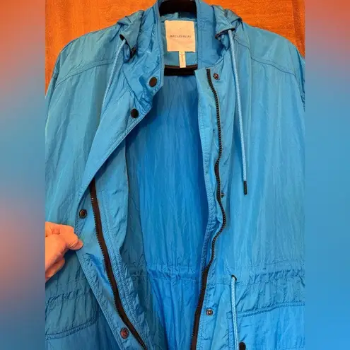 Avec Les Filles Aqua Oversized Nylon Rain Anorak Jacket Coat Large