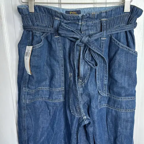 Polo Ralph Lauren Women Dresla Wash Belted Denim Jogger Pant NWT W1523 Sz 25 Blue