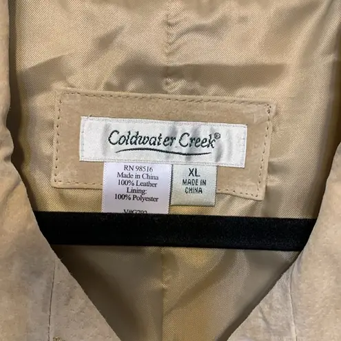 Coldwater Creek leather vest sz XL western boho festival concert cowgirl rodeo