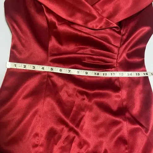 Eliza J Women's Burgundy Shawl Collar Pleated Midi Sheath Party Dress Size 10