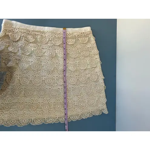 Sabine skirt size M cream crochet short lined festival boho romantic Size M