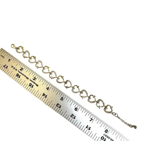 Rhinestone Heart cross Link Bracelet