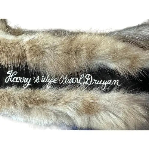 Authentic Russian Sable Fur Stole+ Matching Pillbox Hat VTG 50s Brown Mob Wife