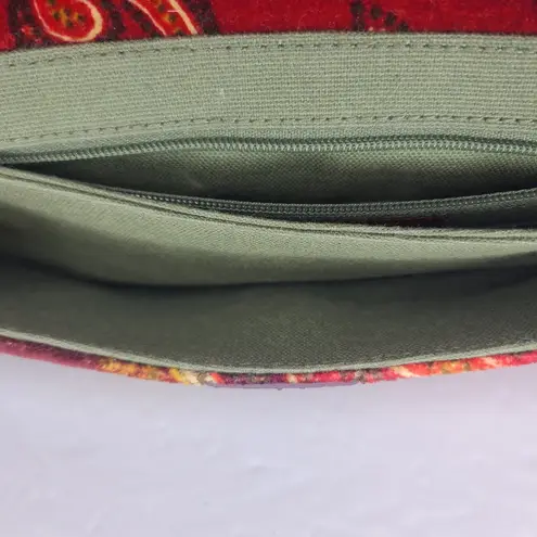 Isabella Fiore Studded Rhinestones Paisley Velvet Snakeskin Clutch Shoulder Bag Purple