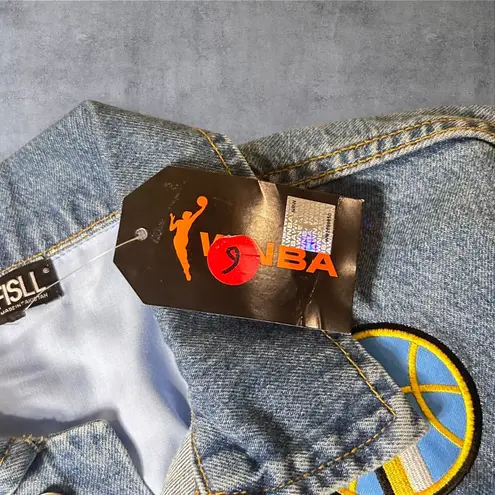 NEW FISLL Angel Reese 5 Chicago Sky Denim Jacket Medium Blue Womens Basketball