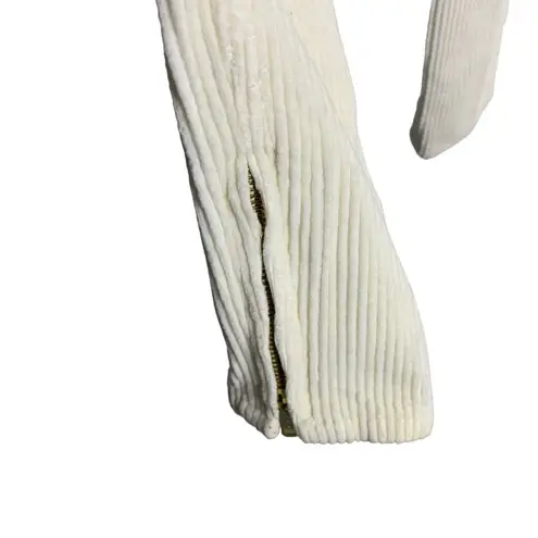 EXPRESS Vintage Gitano  Corduroy Jeans 25 Cream Ankle Zippers High Rise Pockets