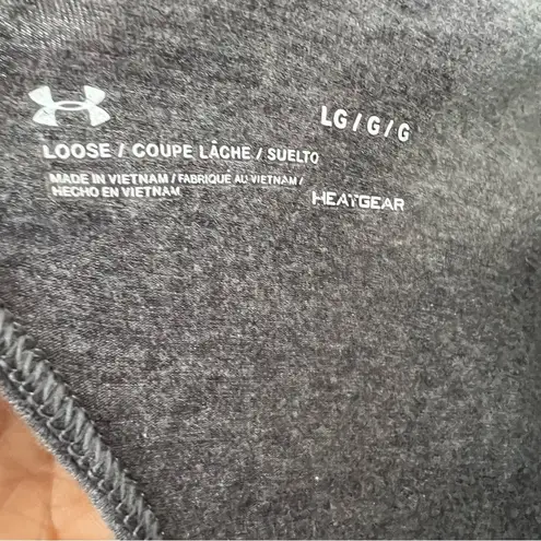 Under Armour  Gray Long Sleeve Loose Heatgear Open Back Strappy Stretch Large