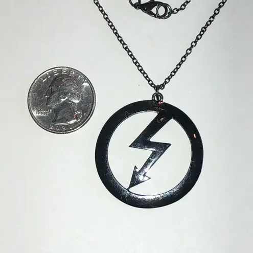 Dark Metal Black Metal Lightning Bolt Boho Pendant Necklace