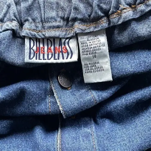 Bill Blass Vintage Women’s Below The Knee Denim Blue Button Jean Skirt Sz 16