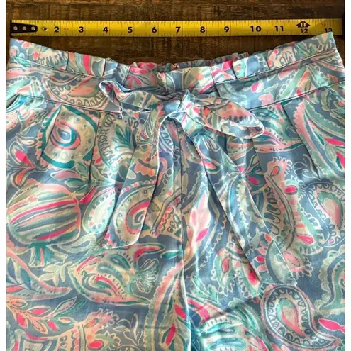 Lilly Pulitzer  Kaylene Shorts Modal Tencel Fish Kiss Zanzibar Tie Waist XS