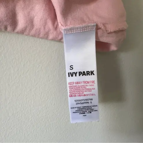 Ivy Park 100% Cotton Cropped Palm Tree Logo Tank Top Loose Fit Lightweight Cut S