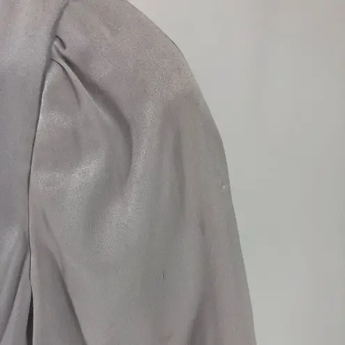 Rebecca Taylor Grey Silk Embellished Beaded Bib Collar Y2K Mini Dress