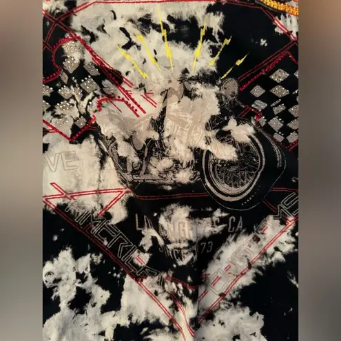 Affliction Women’s AC Moto Flag T-Shirt Mini Dress Size Small