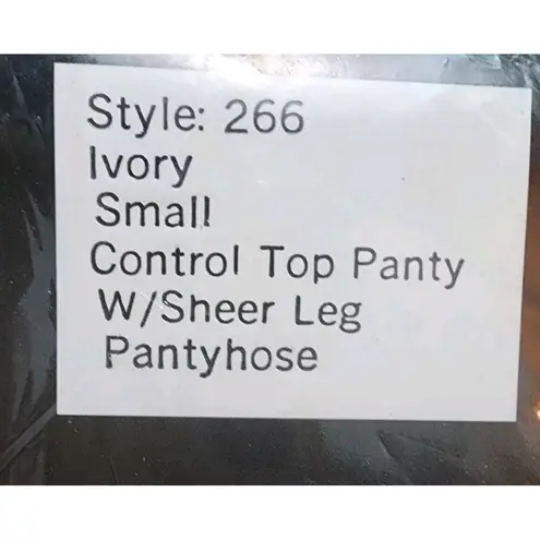 Donna Karan Vtg 1990 Donna Karen NY Irregular Ivory Small Control Top Panty Sheer Pantyhose