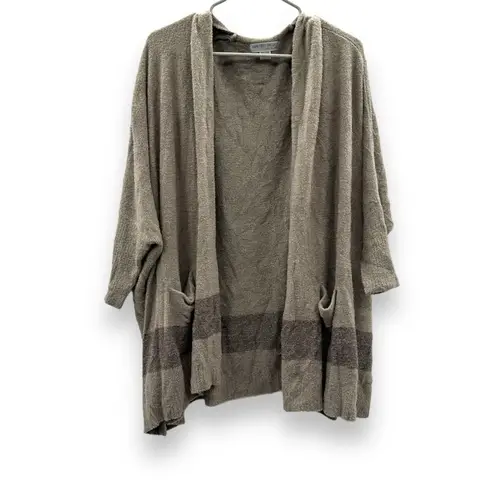 Barefoot Dreams CozyChic Lite Cliffside Gray Striped Cardigan Wrap One Size
