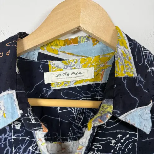 Free People  Women’s Love Letters Button Down Oversized Shirt Multicolor M