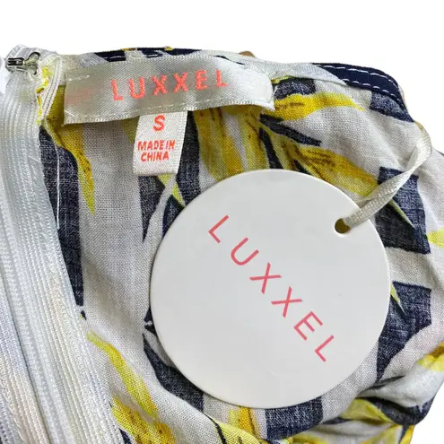 Luxxel  Romper Leaf Print Yellow Black White Stripe Women's Size Small