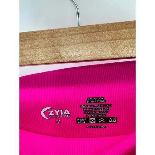 Zyia Active Bright Neon Pink Compression Biker Shorts 5" Inseam Womens Medium