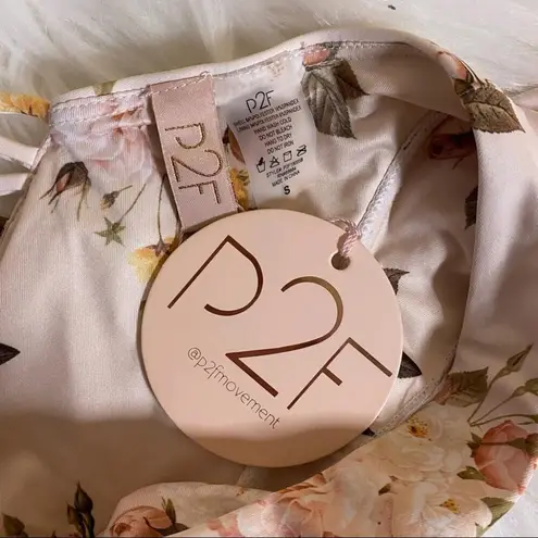 Power 2 the Flower Pale Pink Floral Ruffle Sophia Bikini Swim Bottoms Size S