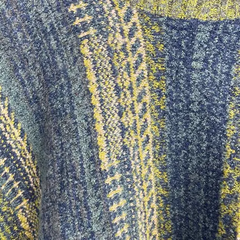 J.Jill  Cotton Wool Fair Isle Nordic Classic Poncho Sweater Blue Green One Size