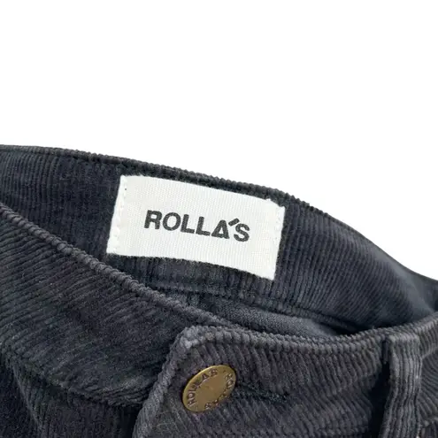 Rolla's Dusters Corduroy Pants Straight Leg High Waist Cords Black Size 29
