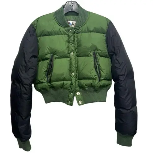 Dsquared 2 Cropped Bomber Puffer Down Jacket Short Coat Green Rare Women’s 44 S