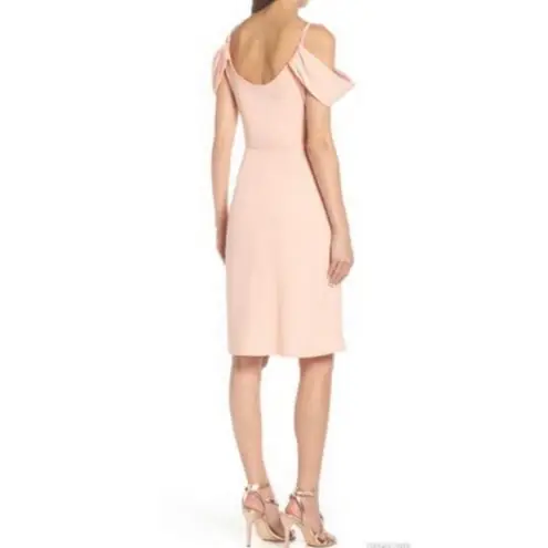 Fraiche by J Pink Off Shoulder Tulip Hem Knee Length Dress Women's Size Med NWOT