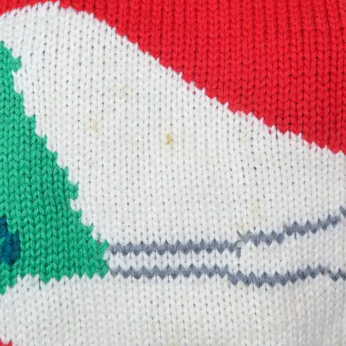 Vintage 90s Santa Claus Rudolph Red Turtleneck Sweater Size M