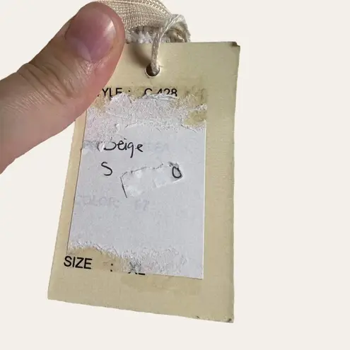 Masala Beige Floral Lace Plunge V