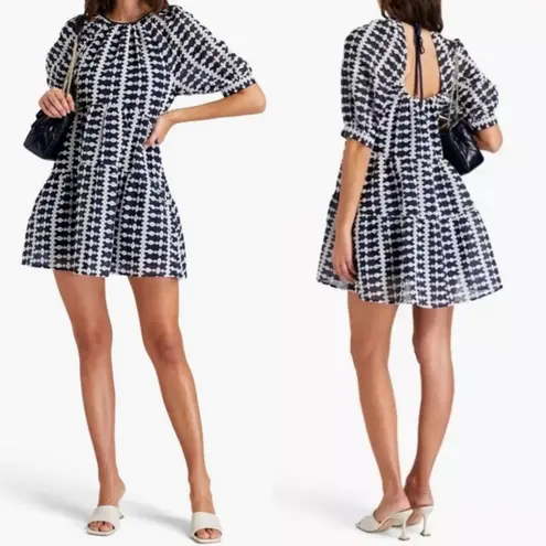 Maje Ridol Embroidered Organza-Voile Mini Dress Puff Sleeve EU 34 / US XS