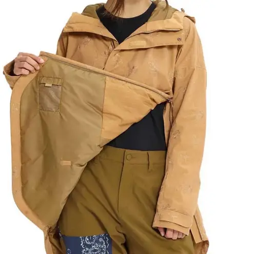 Burton Snowboard Ski Jacket Chuteout Anorak in Camel Butterfly
