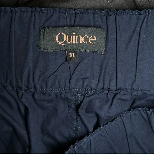 Quince Navy Blue 100% Organic Cotton Poplin Pull On Shorts Women’s Size XL