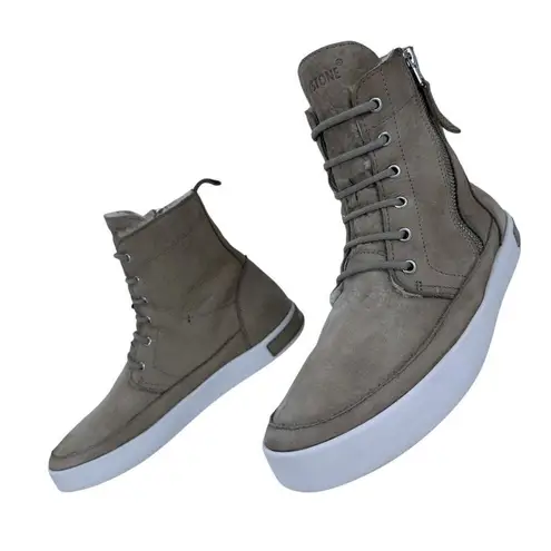 Blackstone Wild Dove Distressed Leather Shearling Lined Boots W41 (US 11) Tan