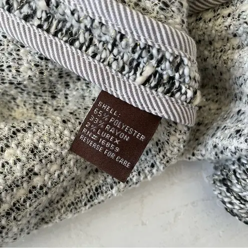J. McLaughlin Open Cardigan Sweater Grey/White Women Size L