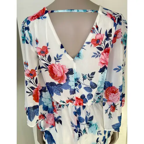Bailey blue White Floral Romper