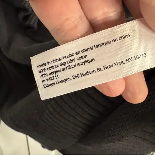 Black high neck ruffle long sleeve sweater Size L