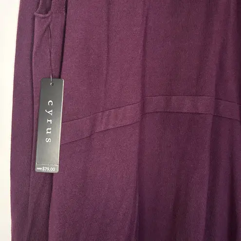 Cyrus Women's 1X Sleeveless Hooded Maroon Wine Long Open Front Cardigan Vest NWT