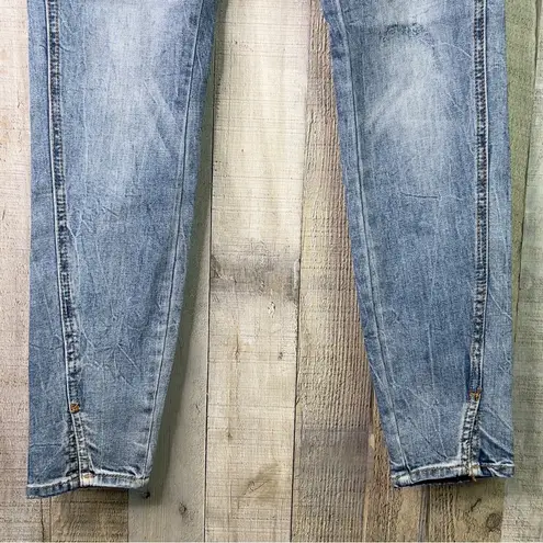 Evidnt Los Angeles Size 26 Tate Skinny Distressed Blue Jeans 3” Slit Pan…