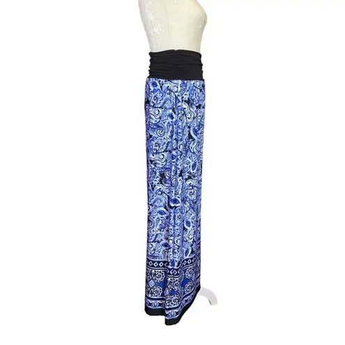 Apt. 9 women's small blue and white patterned stretchy long maxi skirt