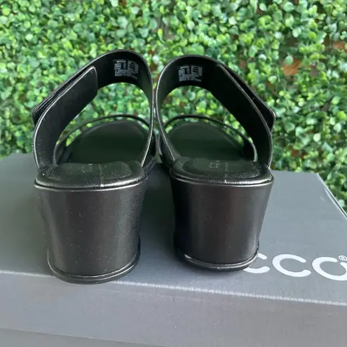 Ecco NIB -  Women's Black Shape 35 Wedge 2-Strap Slide Sandal | Sz EU 40 US 9-9.5