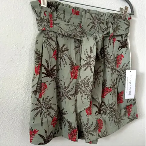 Bishop and Young NWT Serafina Troipcale Paperbag Sage Green Shorts Women Size M