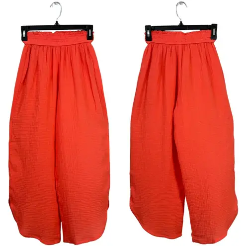 Marine layer Corinne Wide Leg Pants Women's Small Hot Coral Guazy Beach NWT