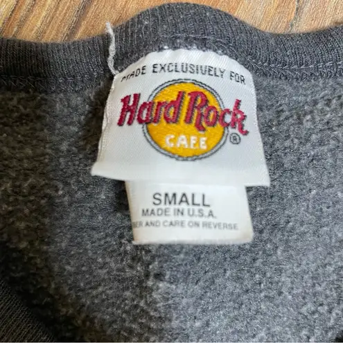 Hard Rock Cafe Vintage Fleece Lined Cropped Pullover Small
