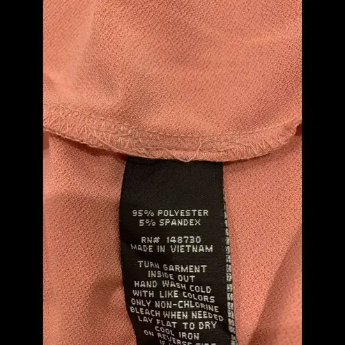 Beige by eci Pink Black Trim Flowy Peplum Ruffle Blouse Top Medium Workwear