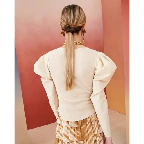 Ulla Johnson Joanne Oatmeal Long Puff Sleeve Pullover Top Women’s Medium